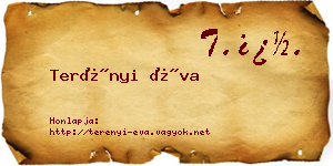 Terényi Éva névjegykártya