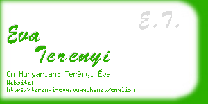 eva terenyi business card